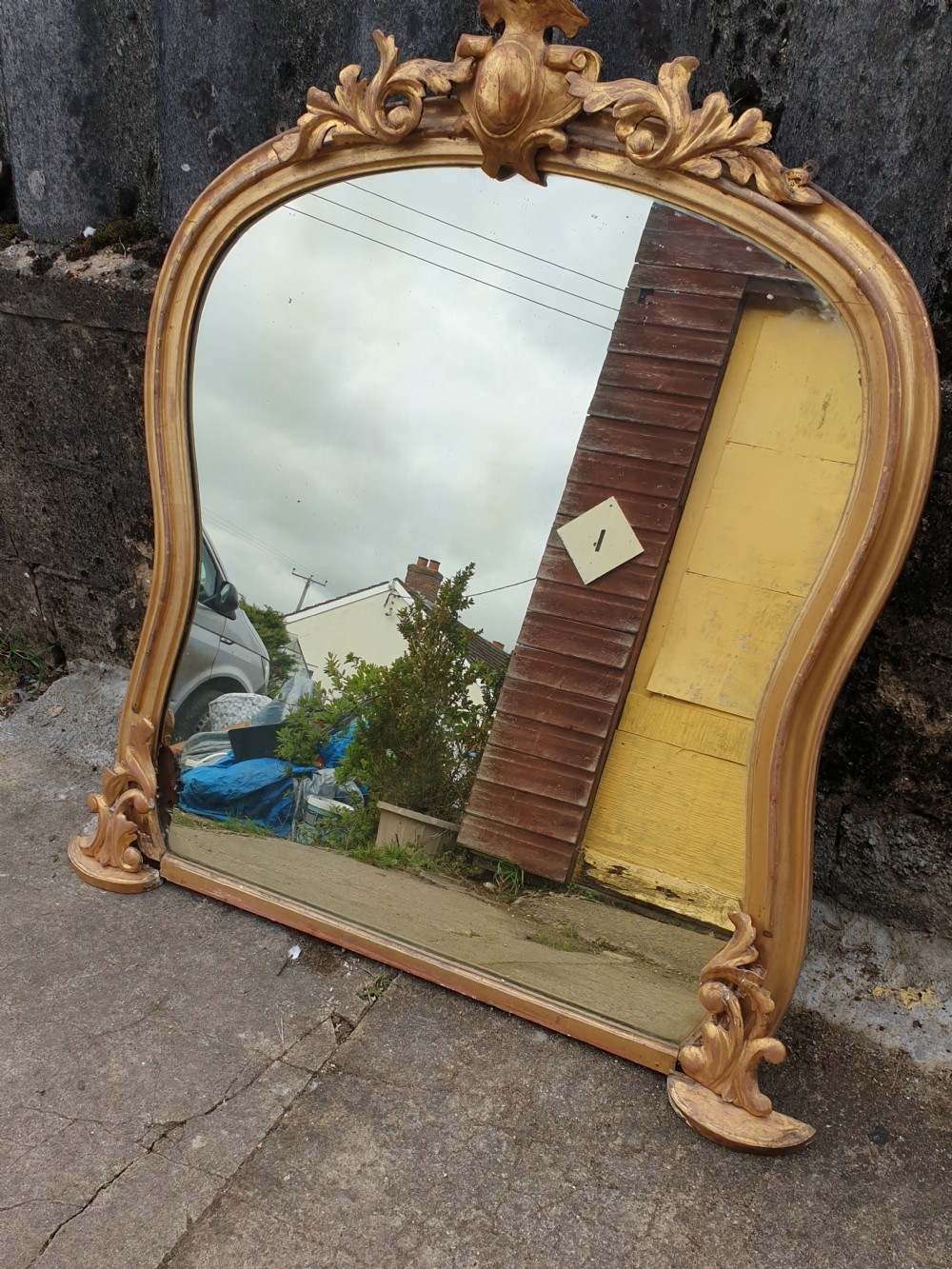 Victorian gilt framed overmantel mirror  View IV