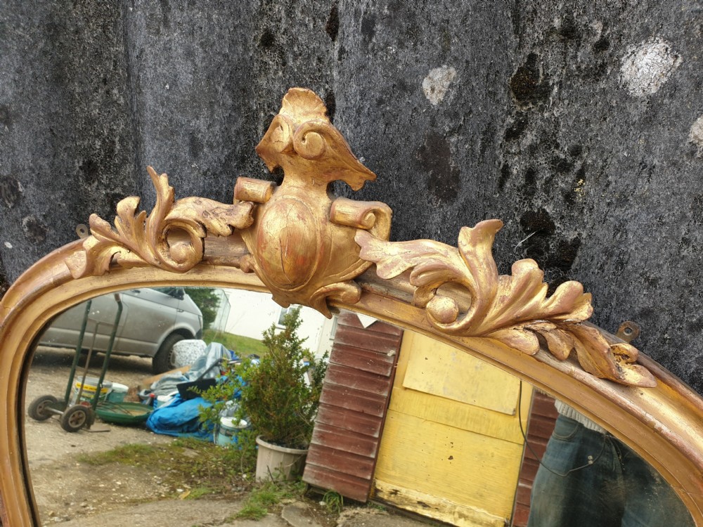 Victorian gilt framed overmantel mirror  View V