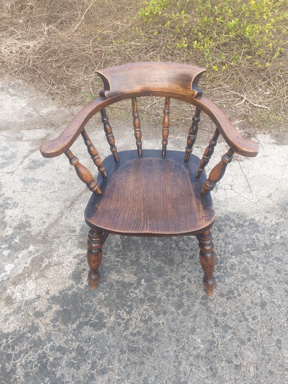 Victorian Smokers bow desk armchair  View II