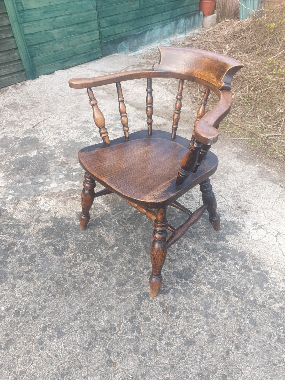 Victorian Smokers bow desk armchair  View III