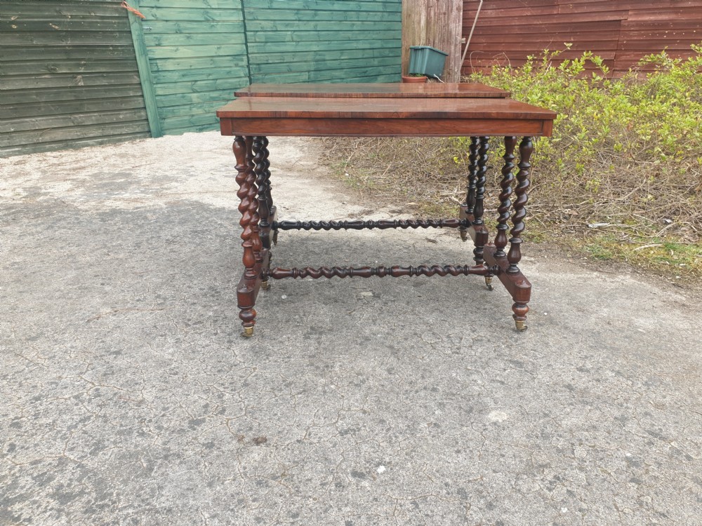 Matched pair of Mid 19th century rosewood side table  View V