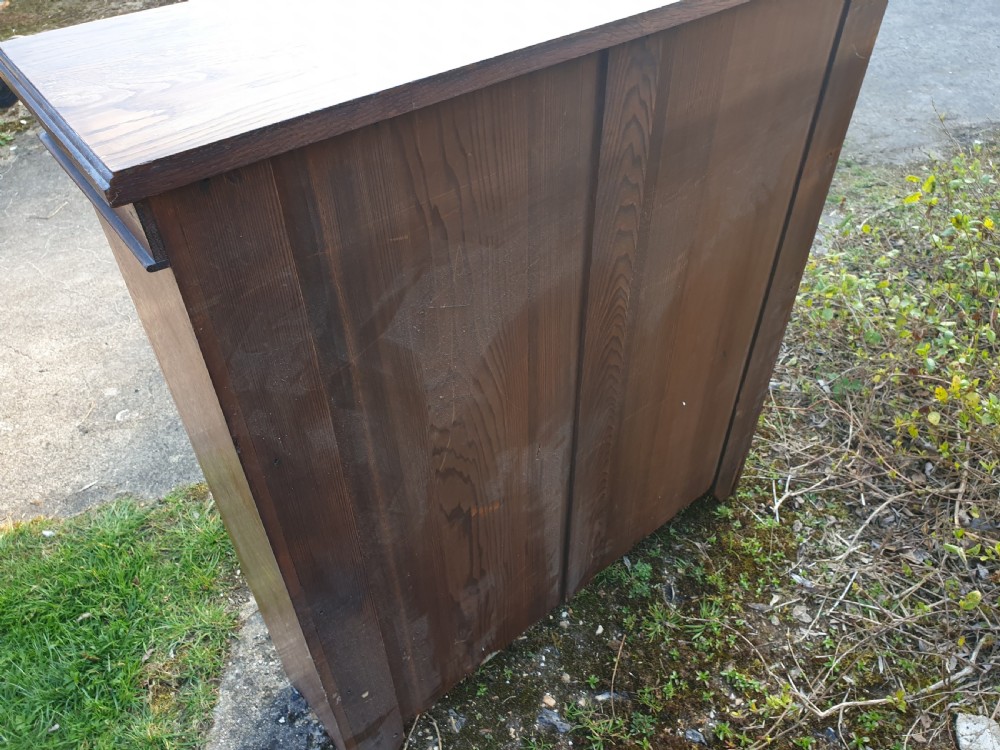 Edwardian oak open bookcase.  View IV