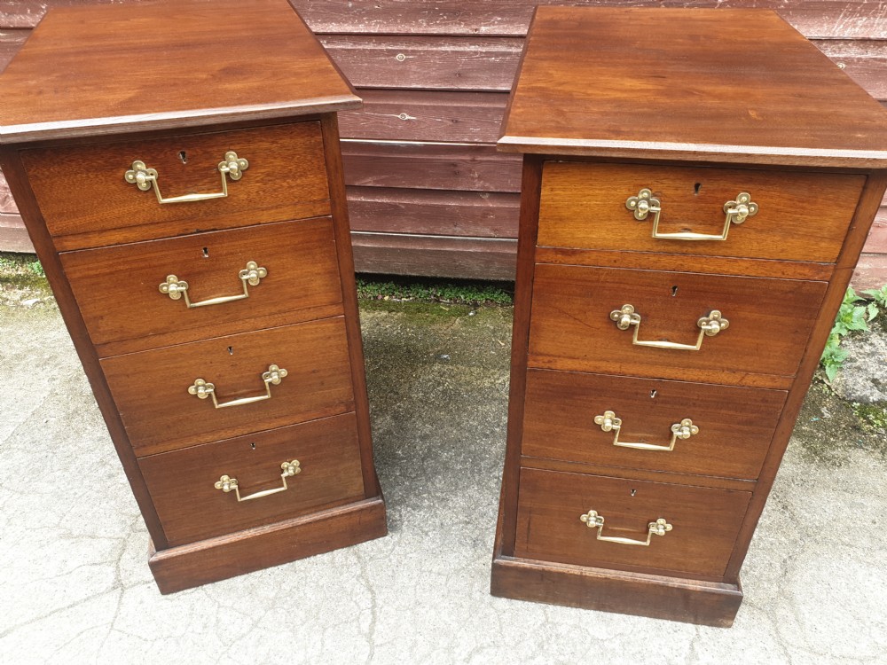 Pair of Late Victorian bedside chests.  View V