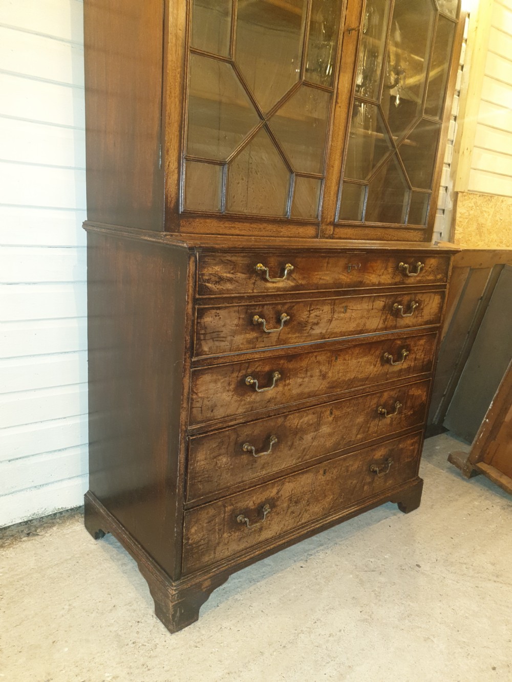 Late Georgian mahogany secretaire bookcase.  View II