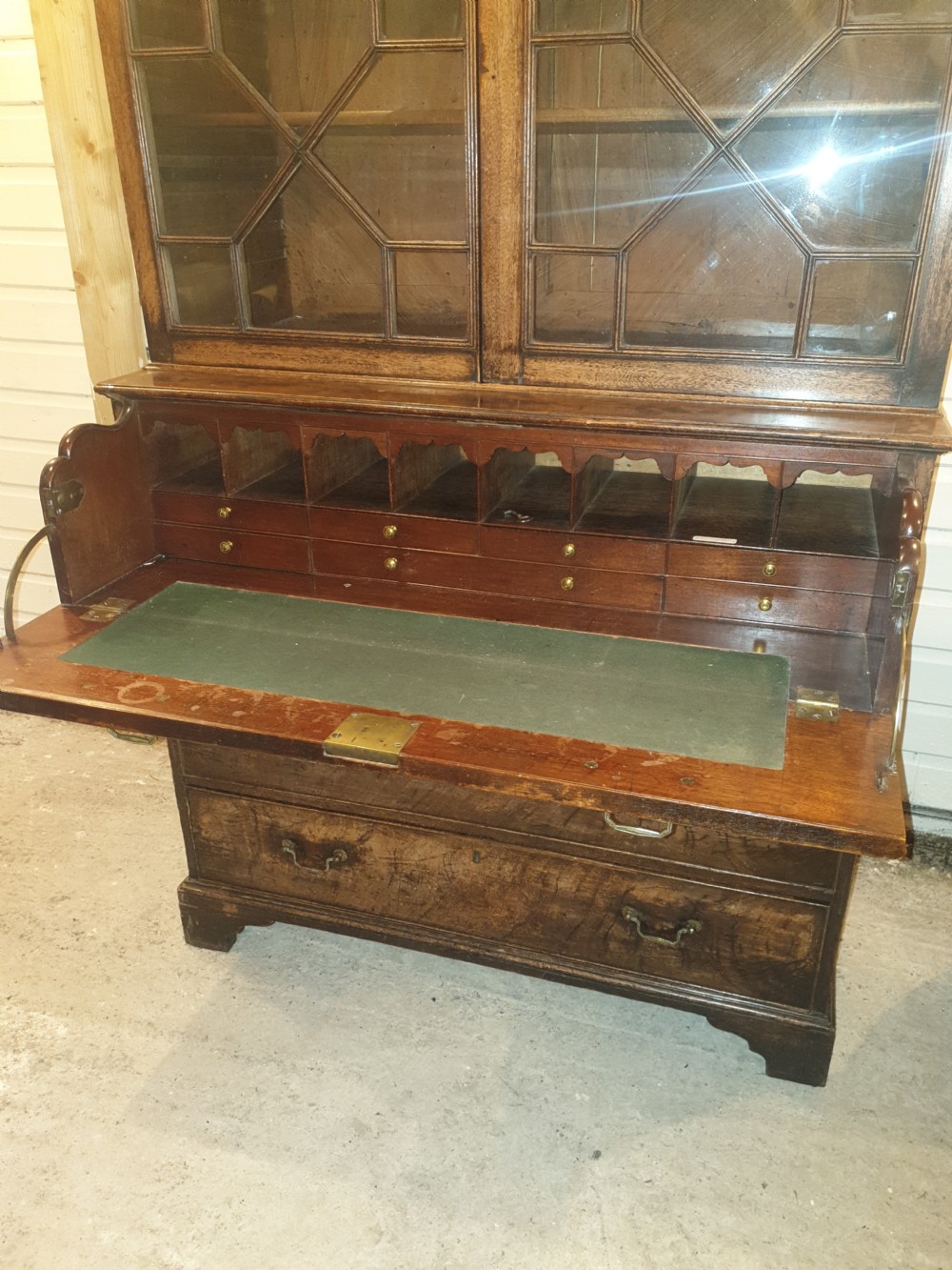 Late Georgian mahogany secretaire bookcase.  View III