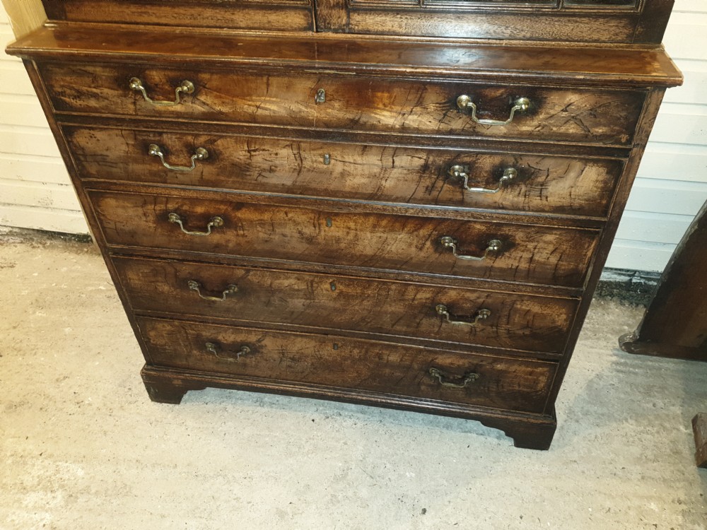 Late Georgian mahogany secretaire bookcase.  View V