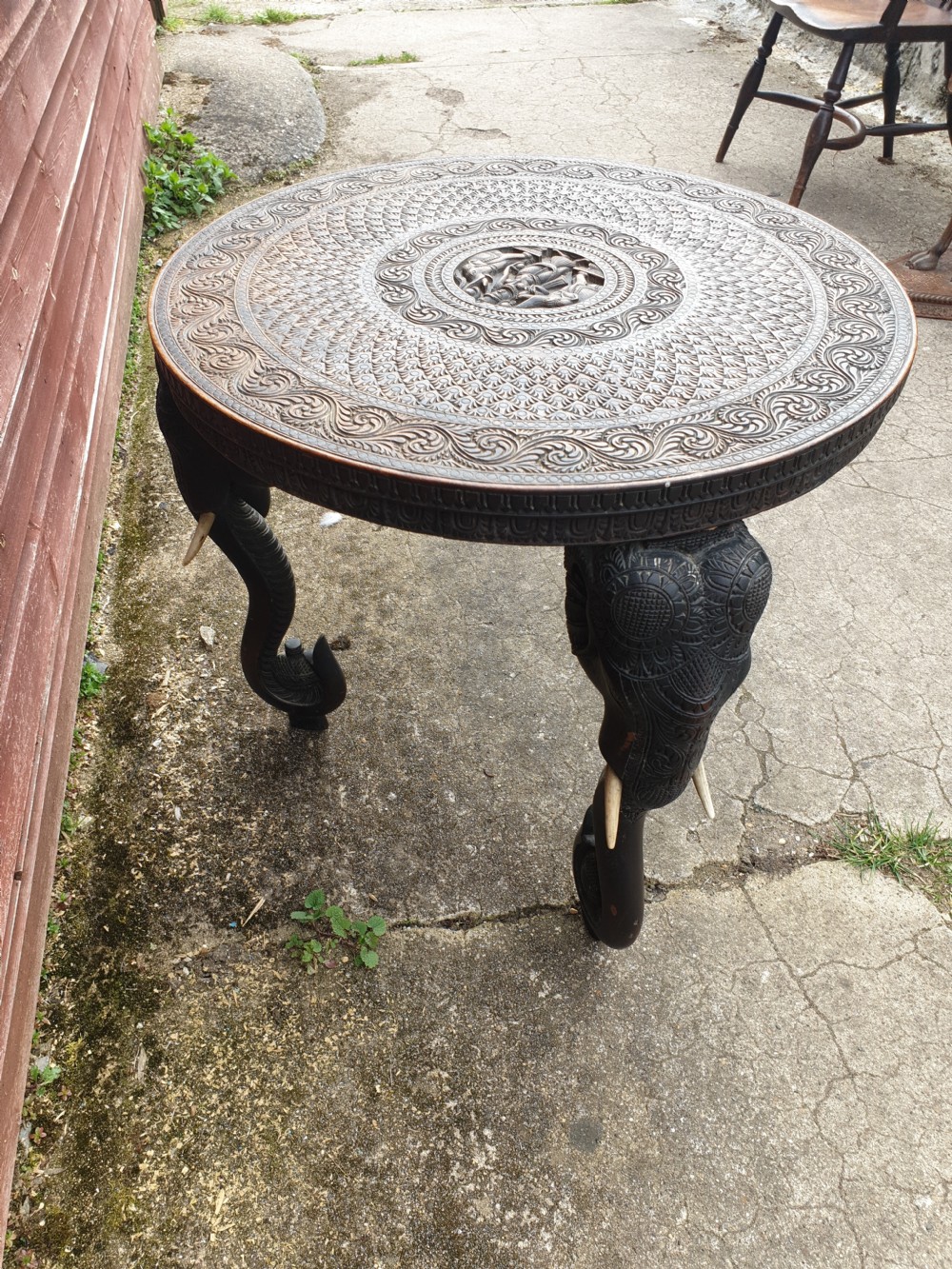 Carved Anglo Indian Elephant table.