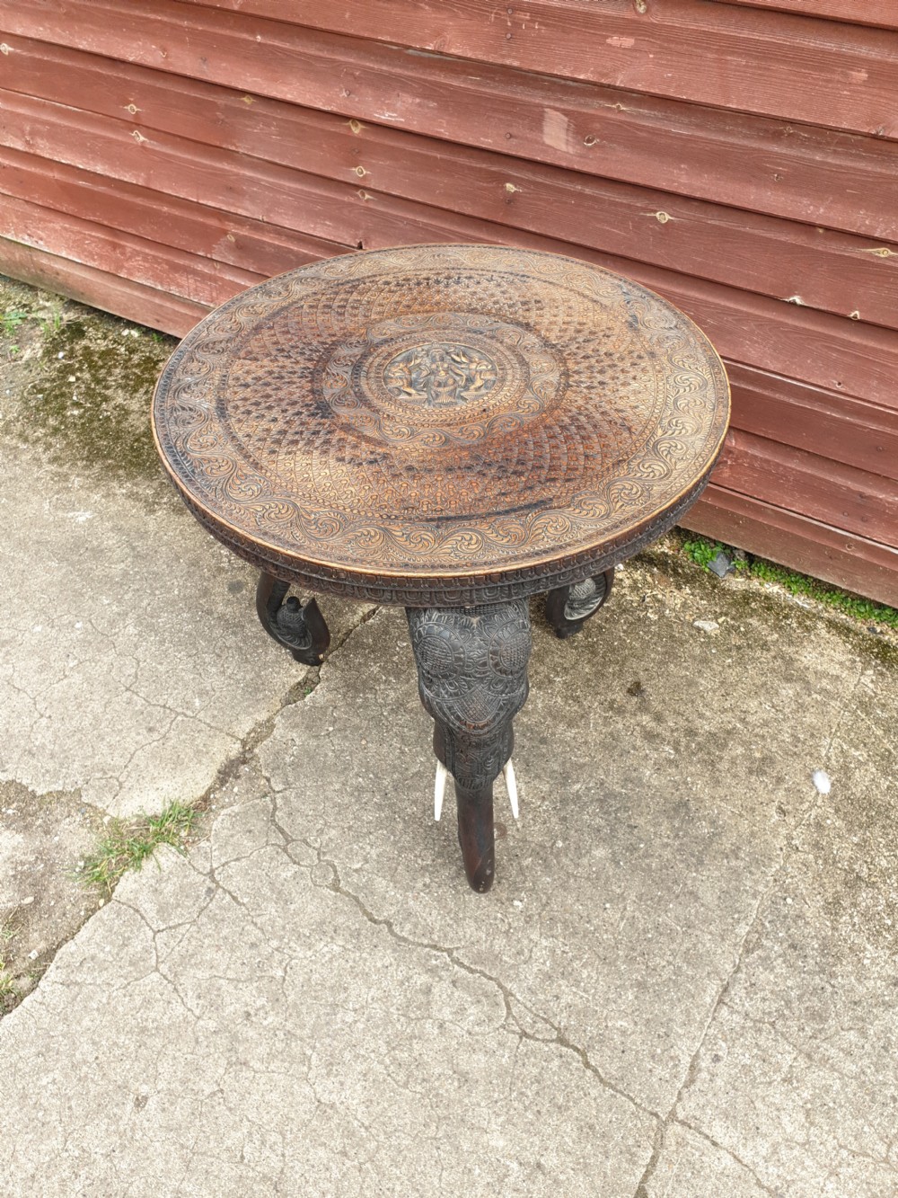 Carved Anglo Indian Elephant table. View IV