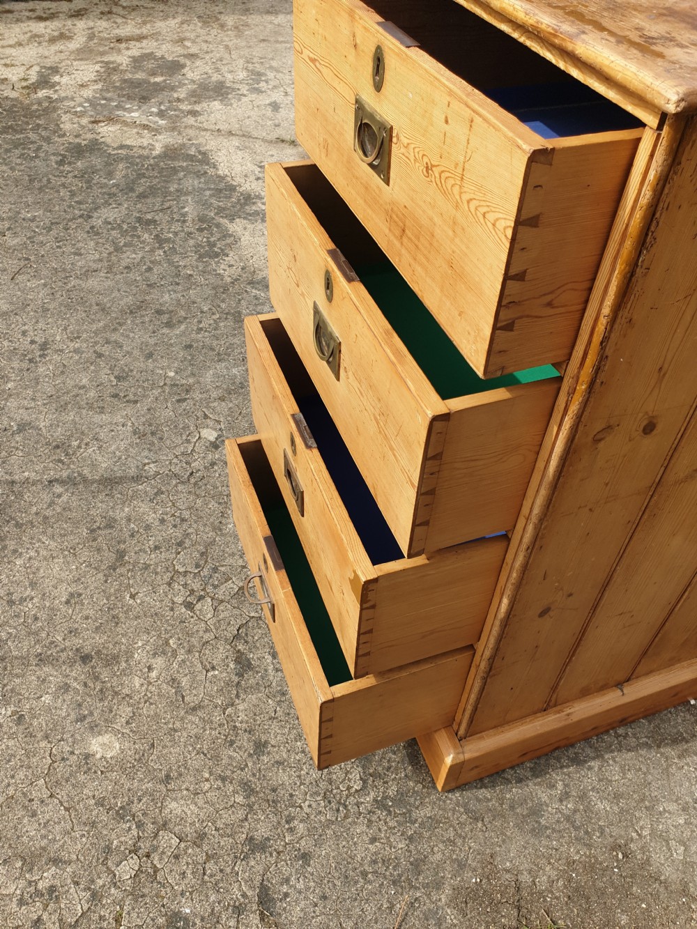 Large Victorian pine office chest View III