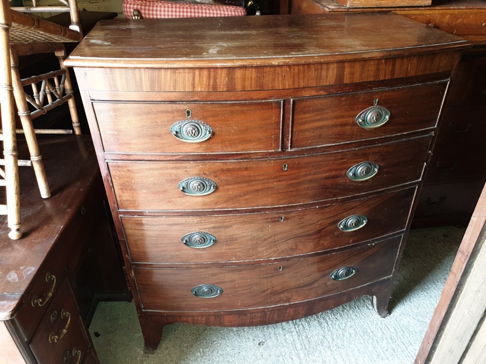 Regency mahogany bow front chest of drawers  View III