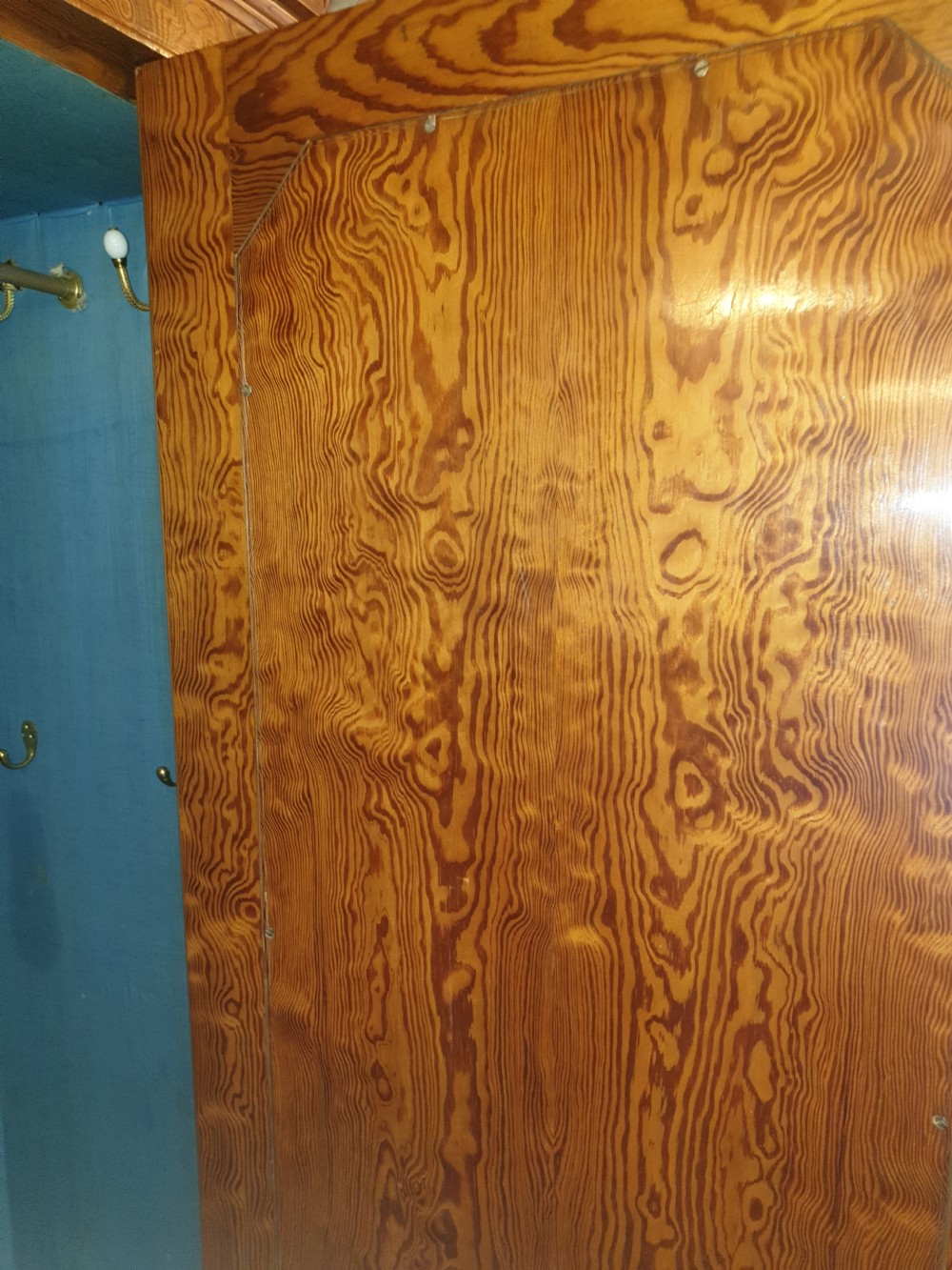 Good quality Victorian pitch pine hall wardrobe.  View V
