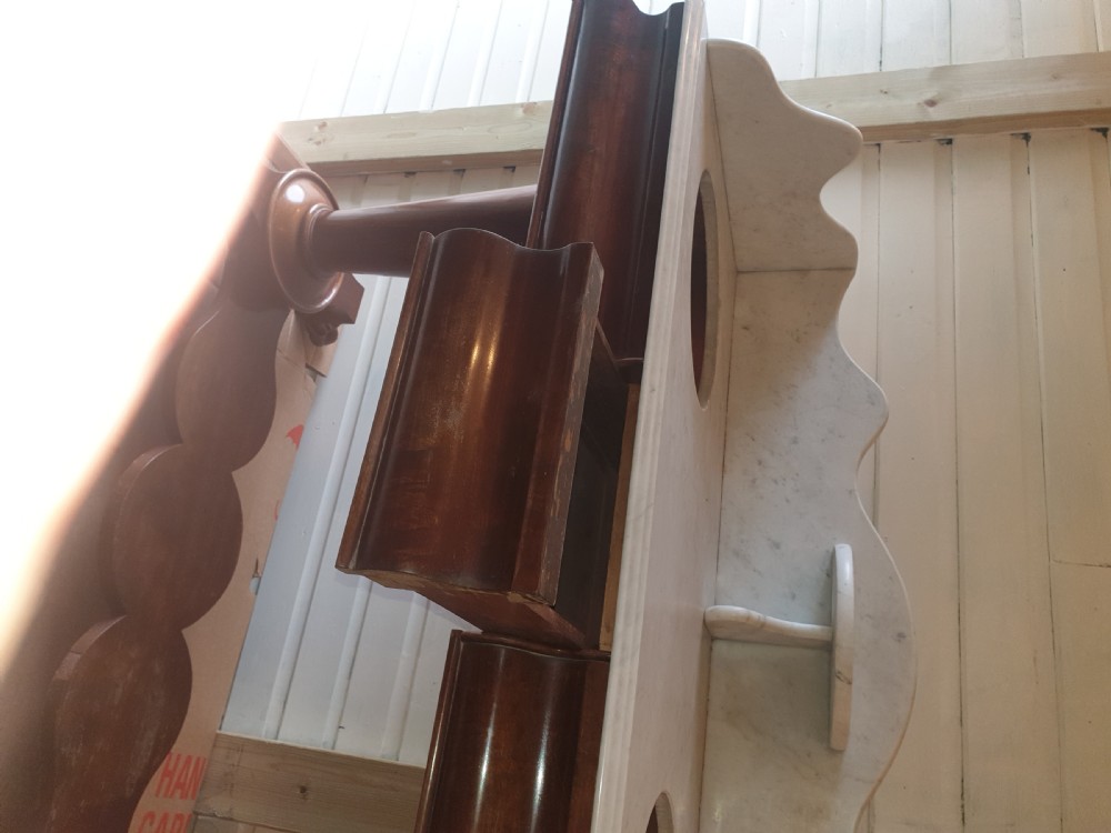 Mid Victorian double basin marble top washstand.  View VI