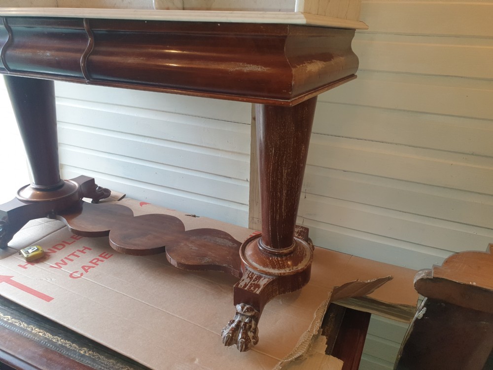 Mid Victorian double basin marble top washstand.  View VII