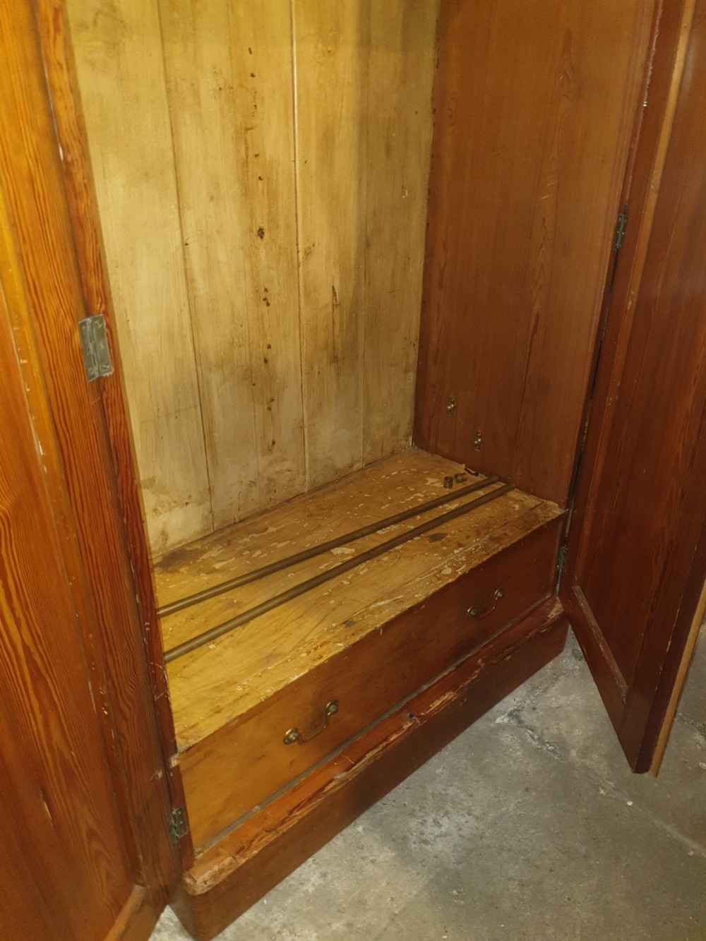 Victorian decorated pine wardrobe  View IV