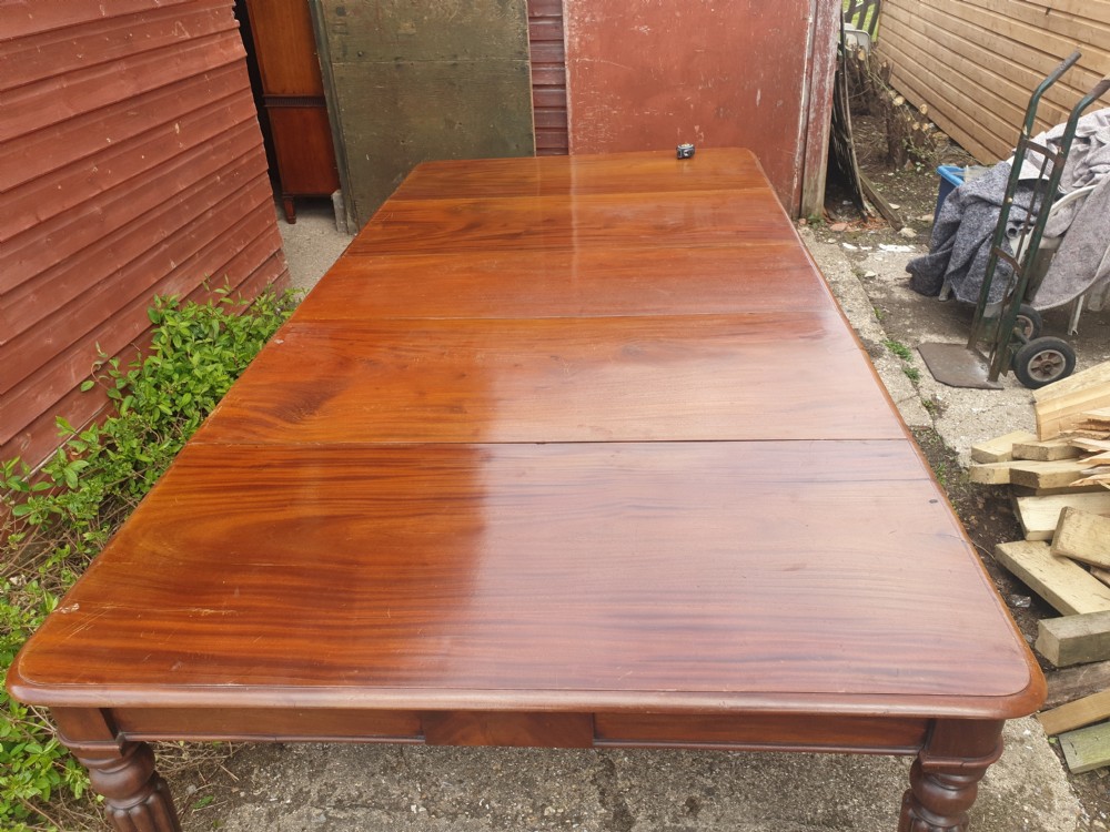 Gillows style mahogany extending dining table.  View V