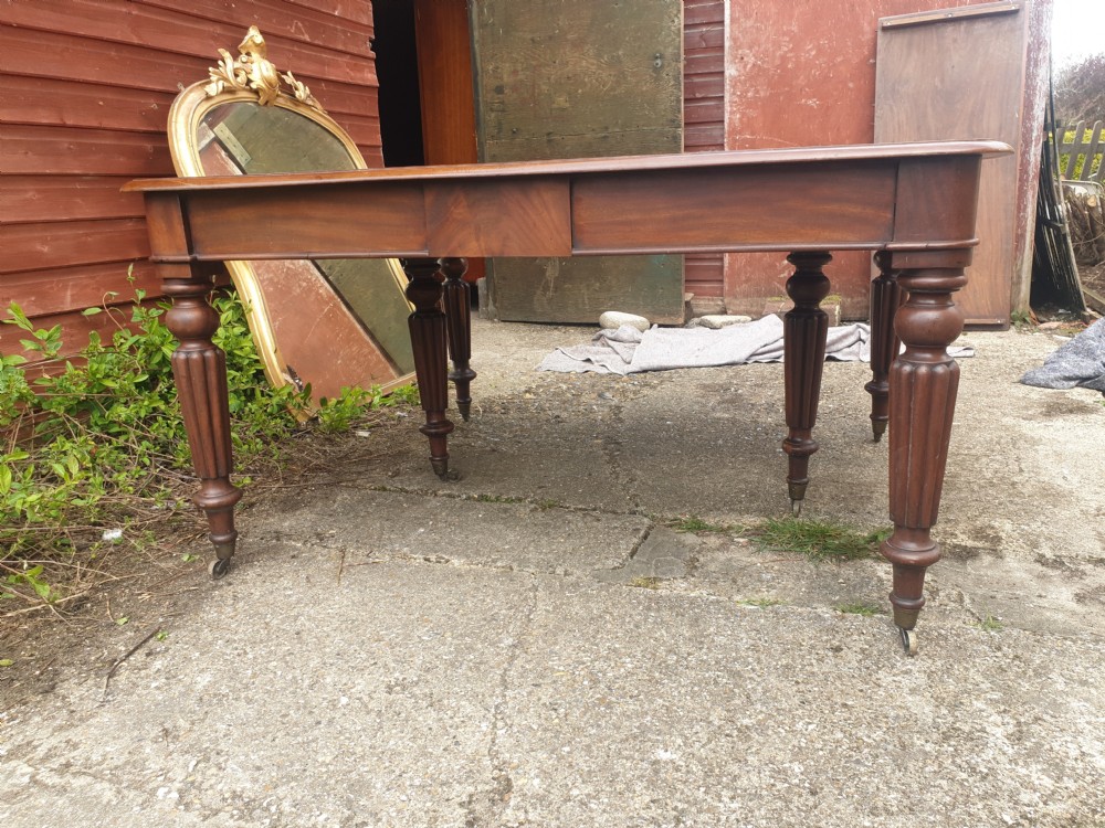 Gillows style mahogany extending dining table.  View XV