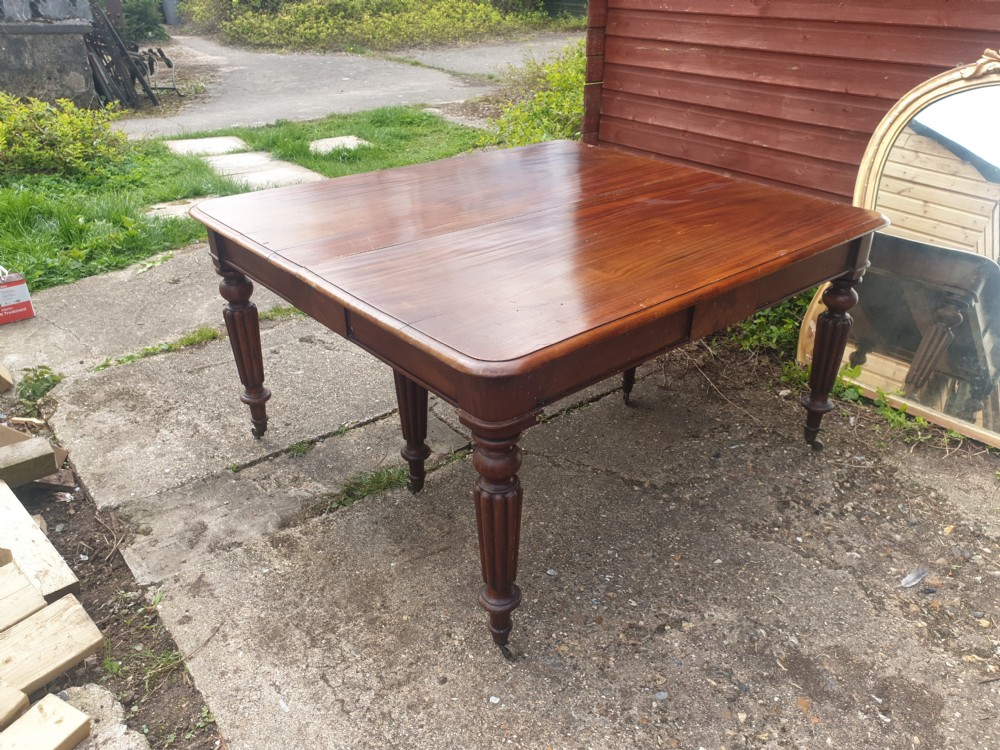 Gillows style mahogany extending dining table.  View XVI