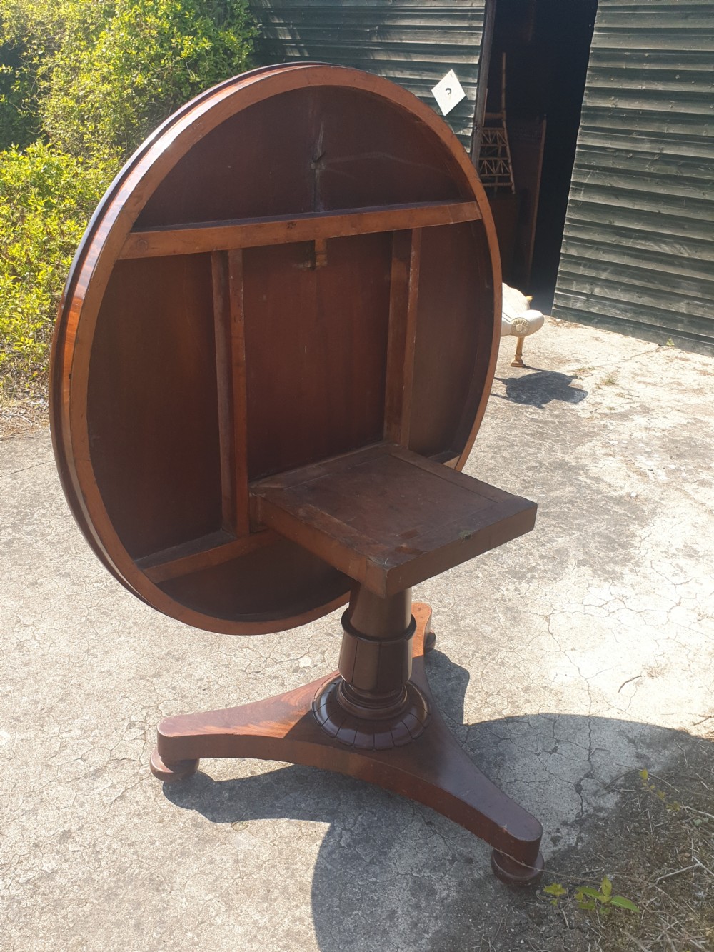 Regency mahogany and banded tip top pedestal table  View III