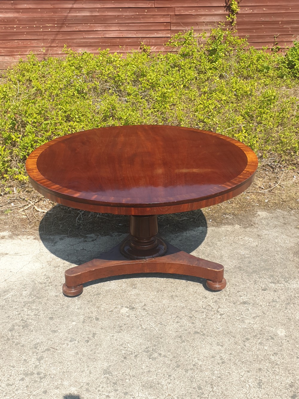 Regency mahogany and banded tip top pedestal table  View V