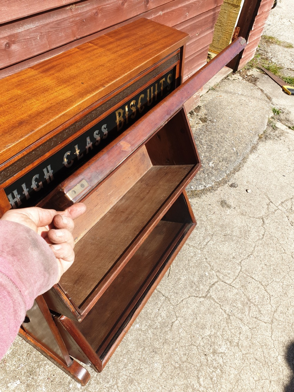 Edwardian biscuit shop cabinet  View V