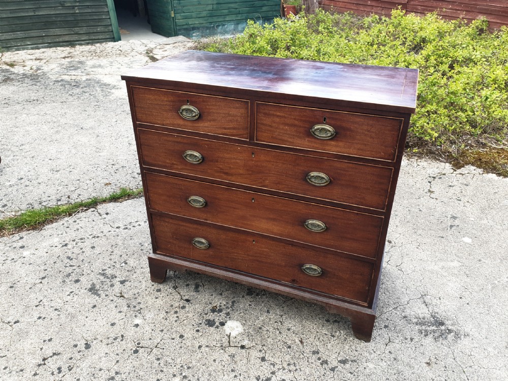 Regency mahogany chest with cross banded top