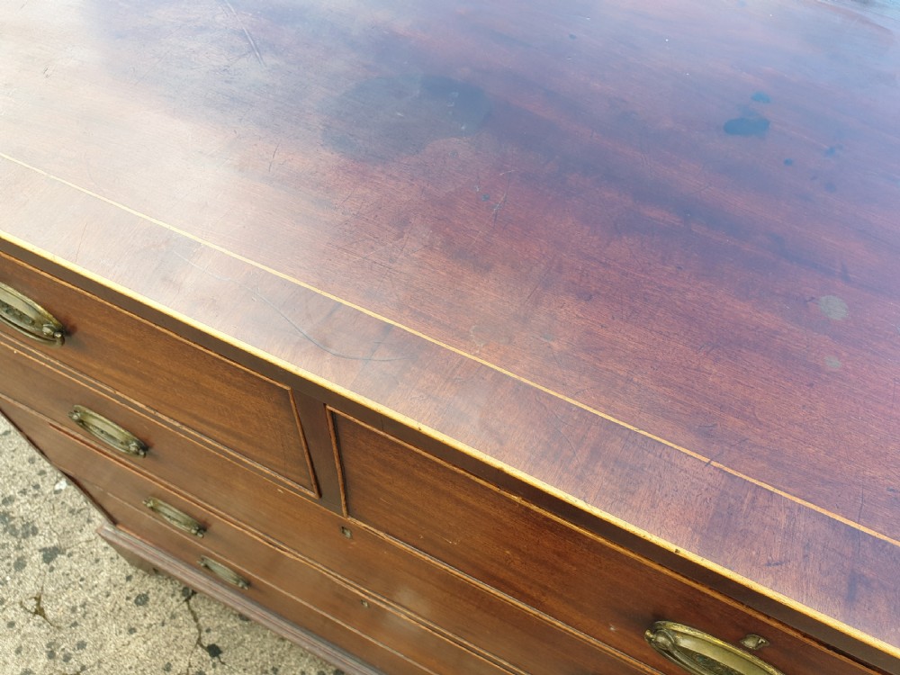 Regency mahogany chest with cross banded top View III