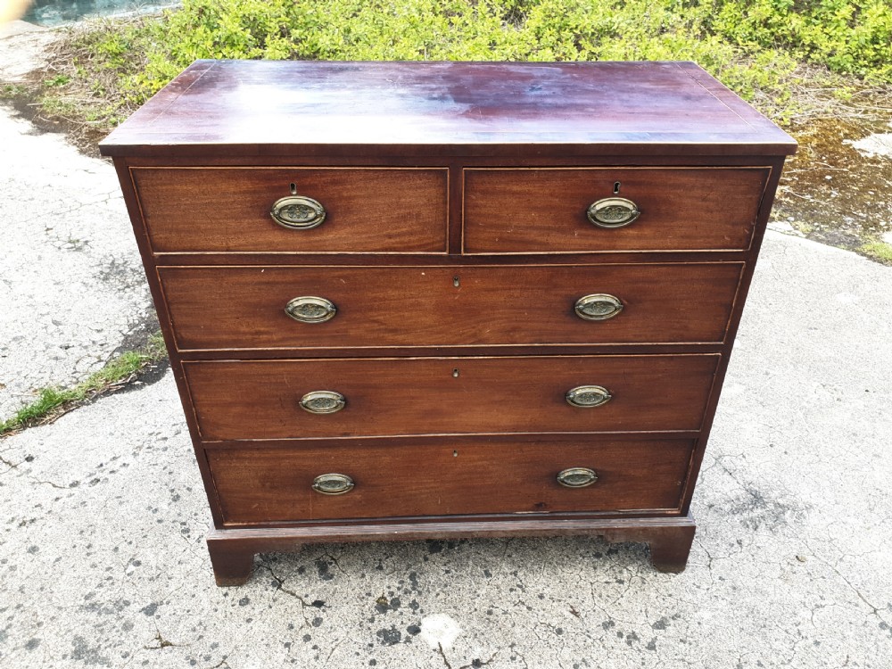 Regency mahogany chest with cross banded top View VI