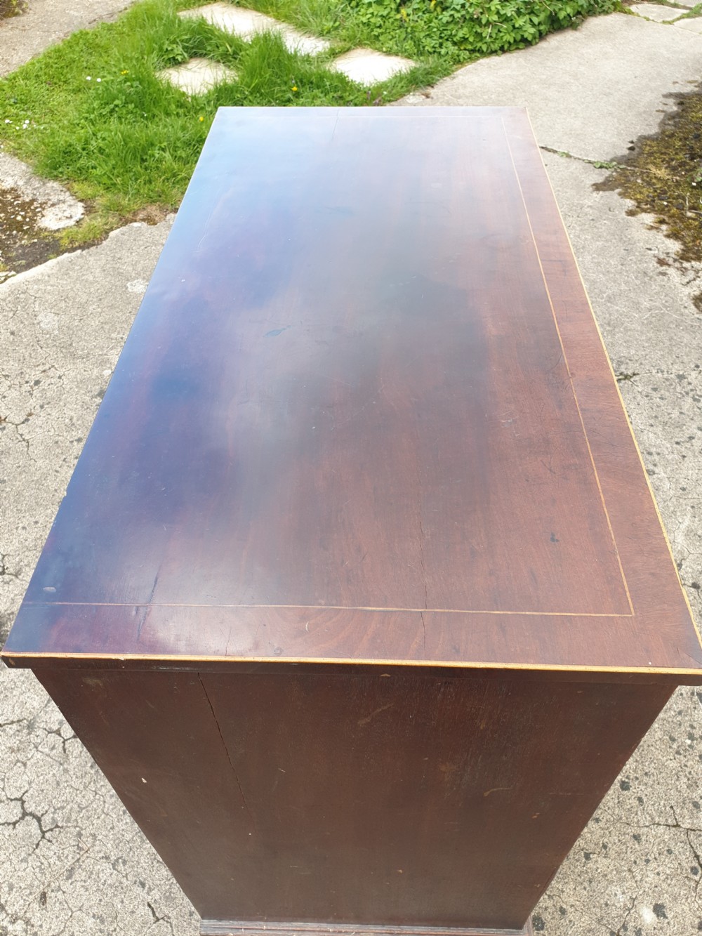 Regency mahogany chest with cross banded top View V