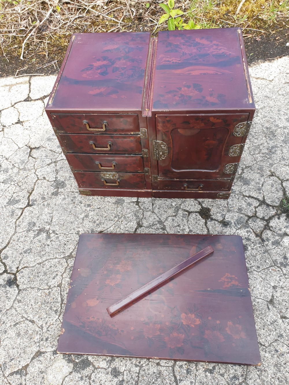 Japanese lacquered table top writing table. View IV