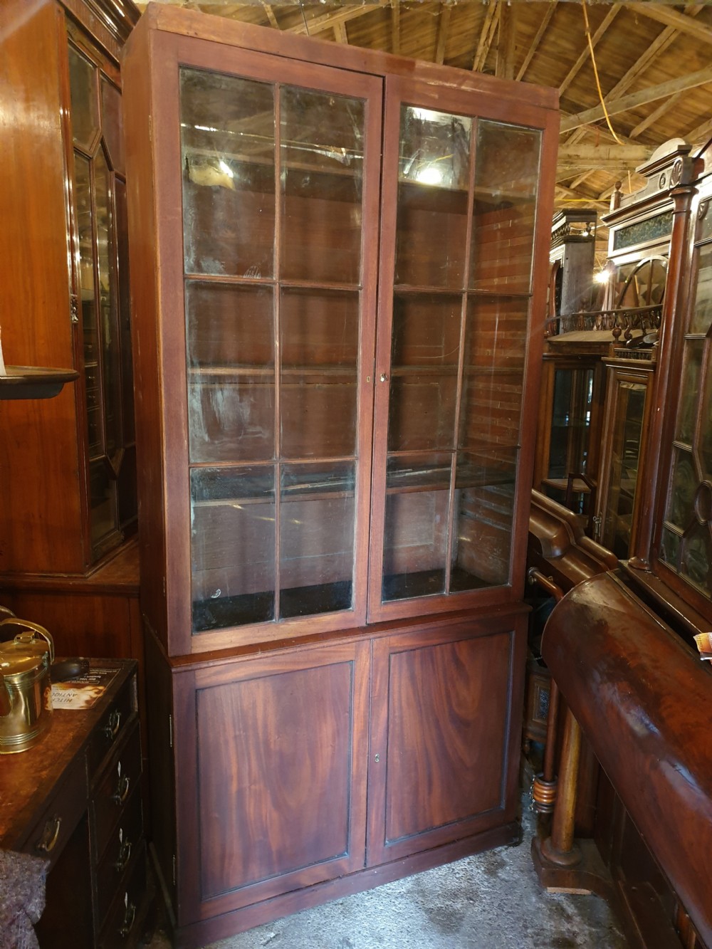 Late 18th century mahogany bookcase cabinet.  View II
