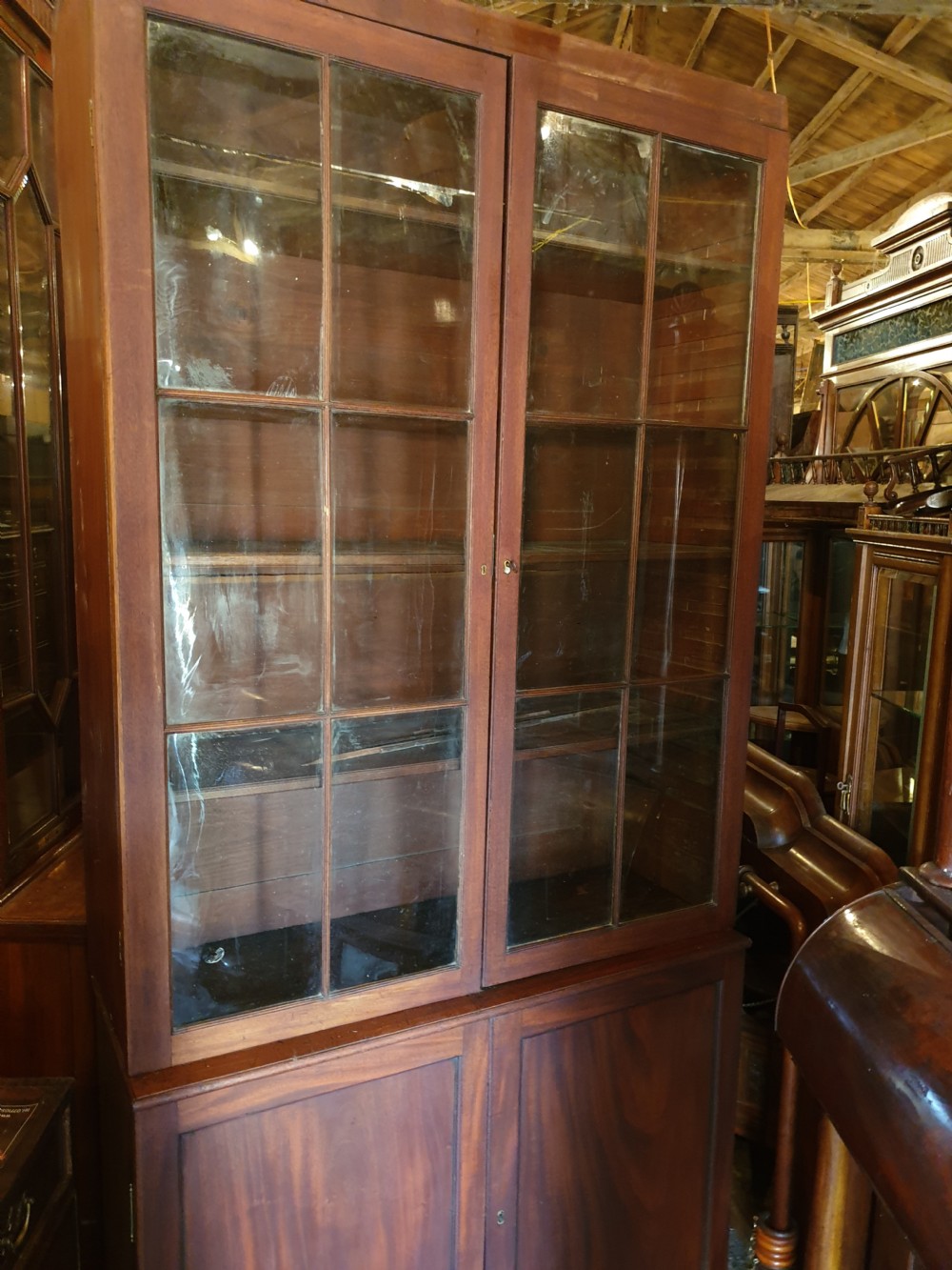 Late 18th century mahogany bookcase cabinet.  View III