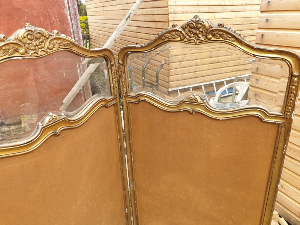 Late 19th century gilt frame 4 fold screen. View VI