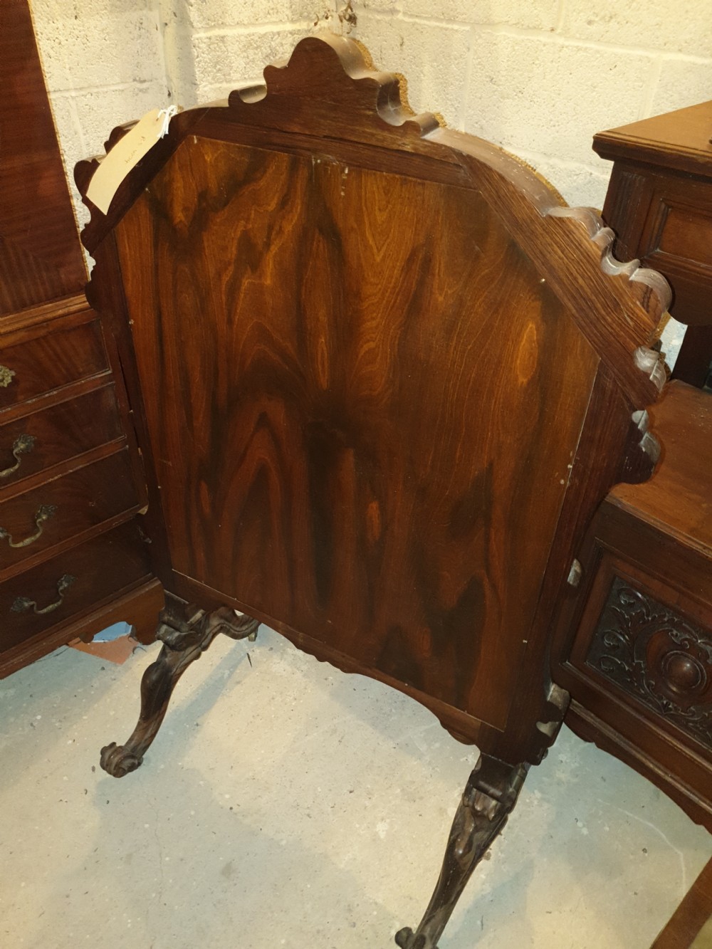 Good quality early Victorian carved rosewood screen.  View IV
