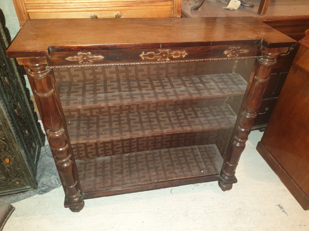 Mid 19th century mahogany open front bookcase 