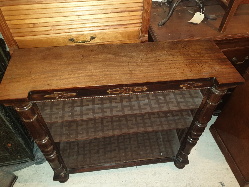 Mid 19th century mahogany open front bookcase  View III