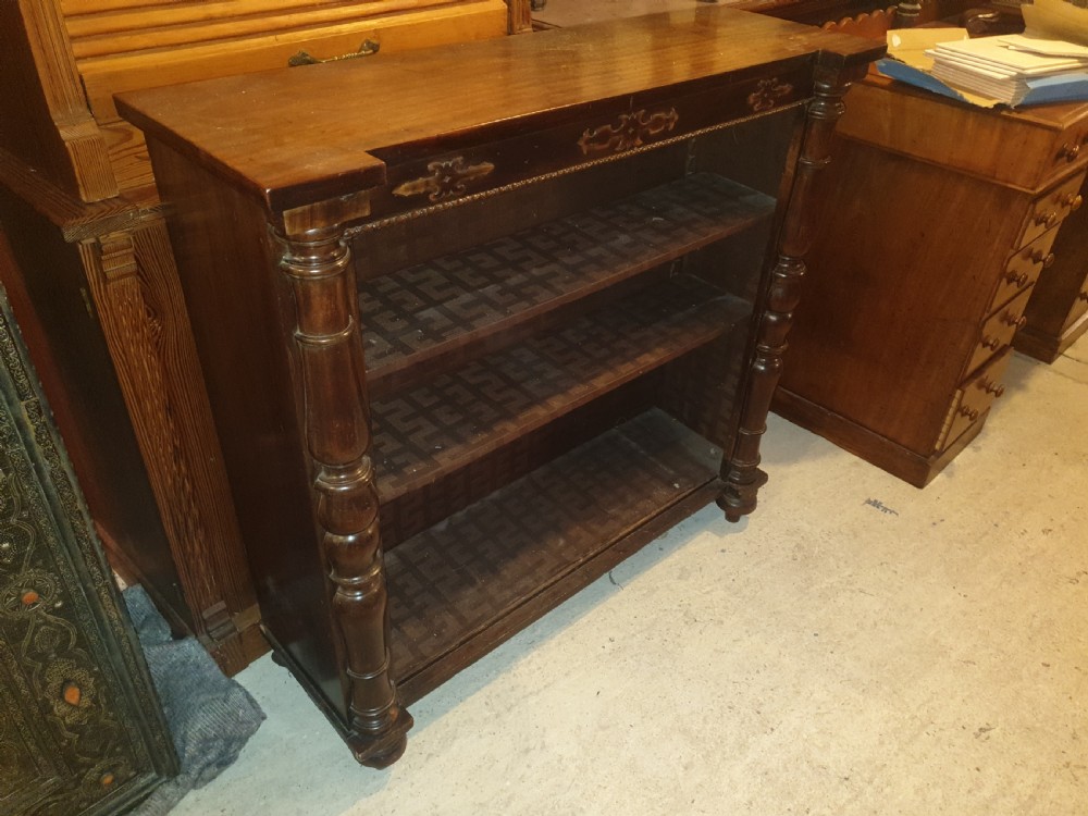 Mid 19th century mahogany open front bookcase  View IV