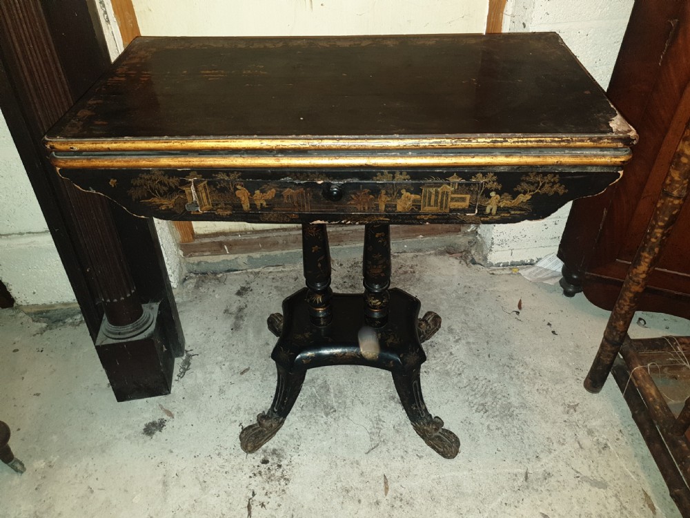 Oriental lacquered games table. View II