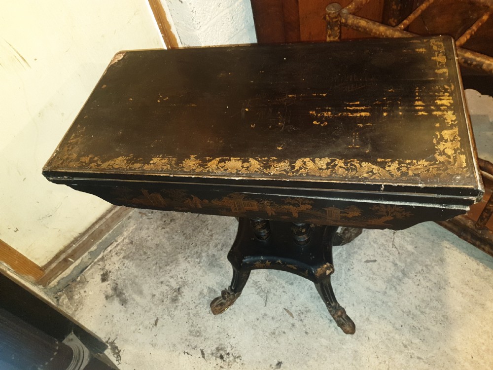 Oriental lacquered games table. View III