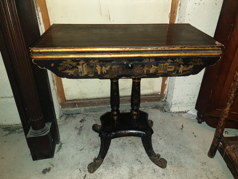 Oriental lacquered games table. View VII