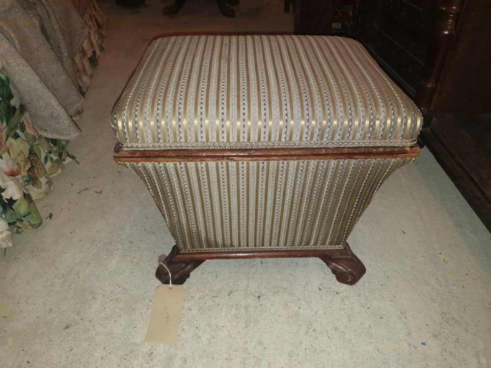 Early Victorian box seat ottoman stool.