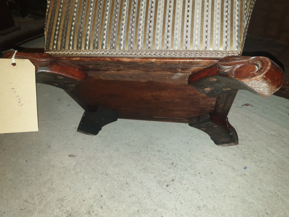 Early Victorian box seat ottoman stool. View III