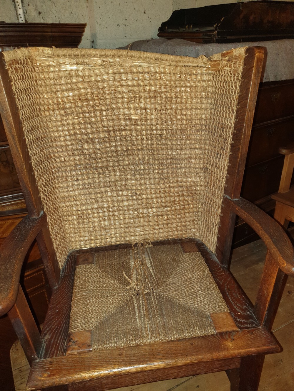 1920s oak childs Orkney chair  View II