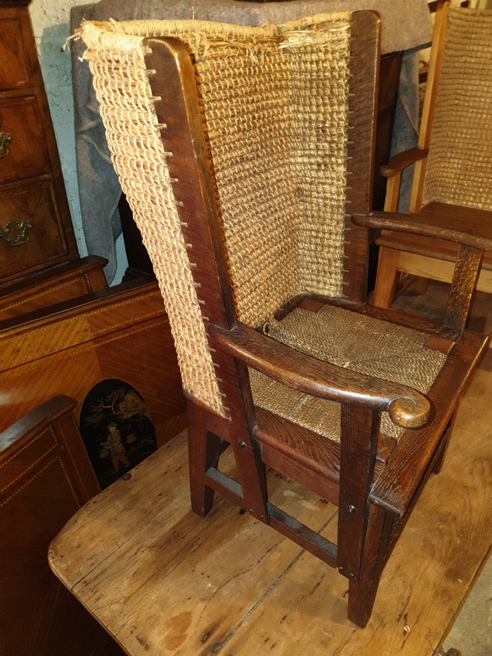 1920s oak childs Orkney chair  View III