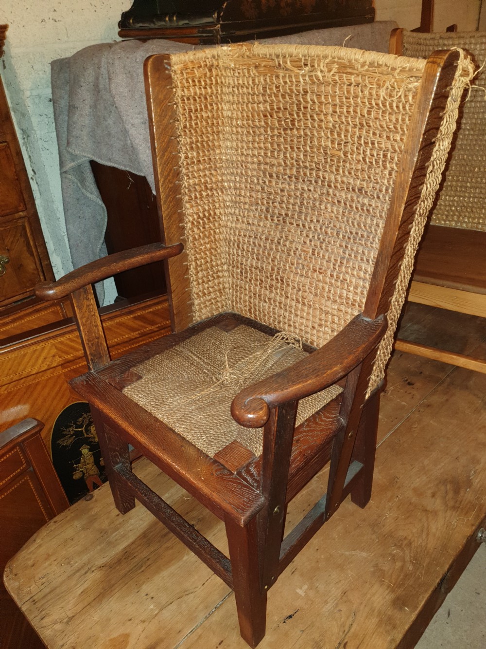 1920s oak childs Orkney chair  View IV