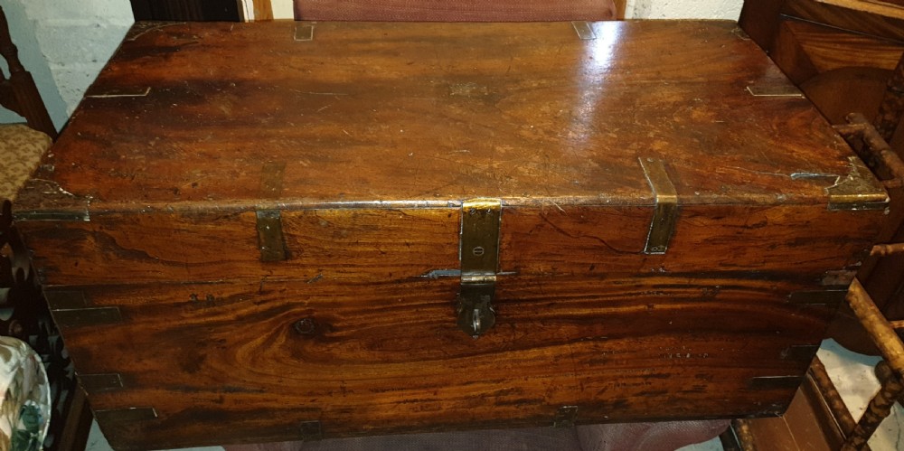 19th century  camphor wood travelling trunk.