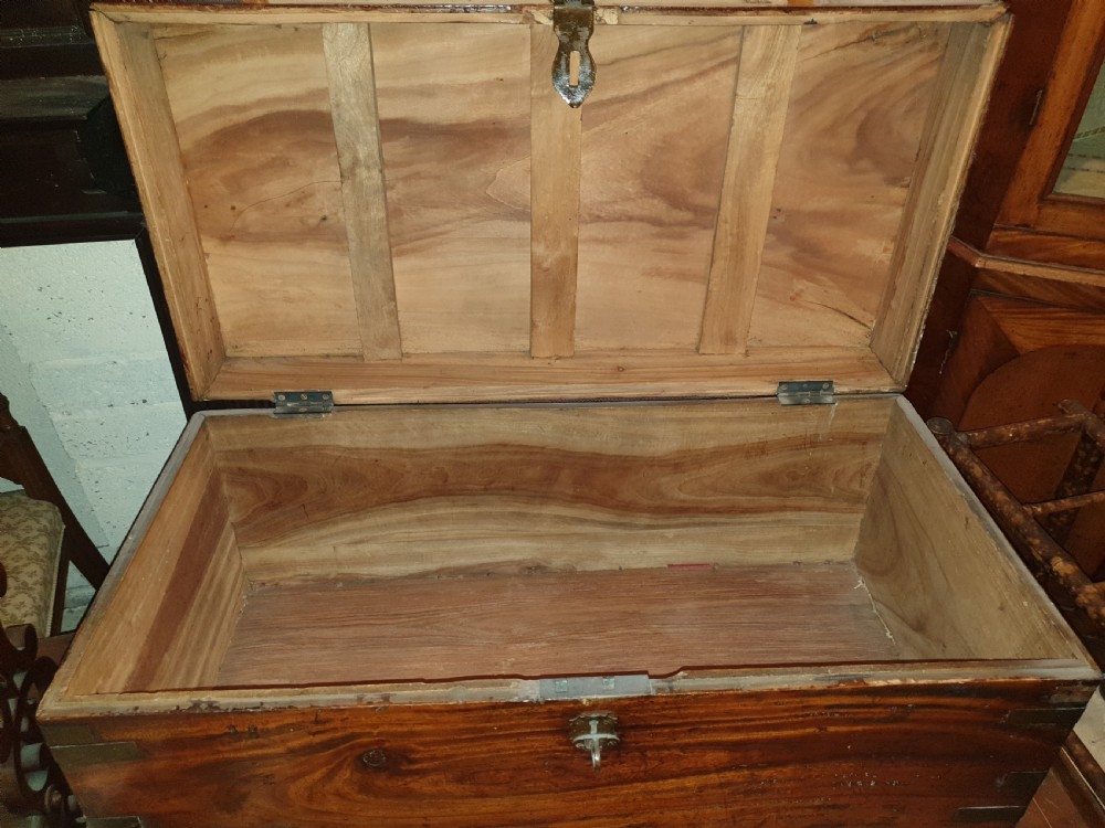 19th century  camphor wood travelling trunk. View II