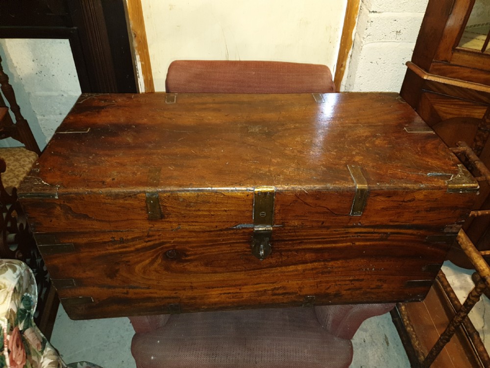 19th century  camphor wood travelling trunk. View VI