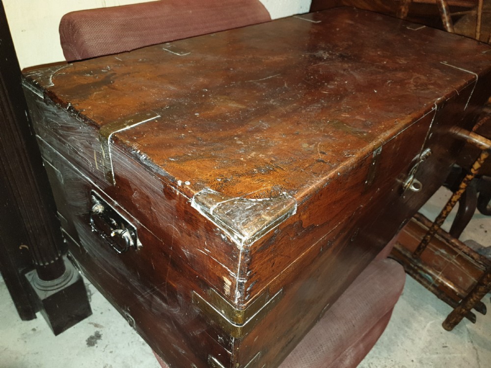 19th century  camphor wood travelling trunk. View VII
