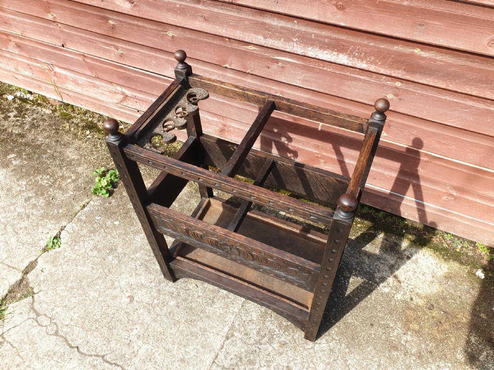 Late Victorian stick and umbrella hall stand.  View III