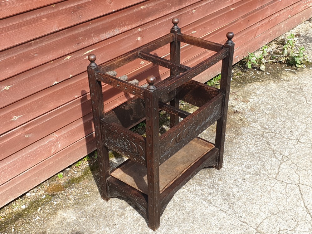 Late Victorian stick and umbrella hall stand.  View IV